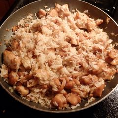 A picture of Peach Balsamic Chicken Rice Skillet.