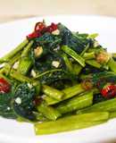 Thai-Style Spicy Garlic Stir-Fried Water Spinach