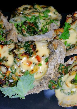 A picture of Mike's EZ Pappadeaux Grilled Oysters.