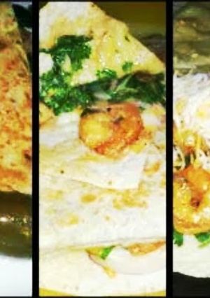 A picture of Ray's' Spicy Shrimp Quesadillas.