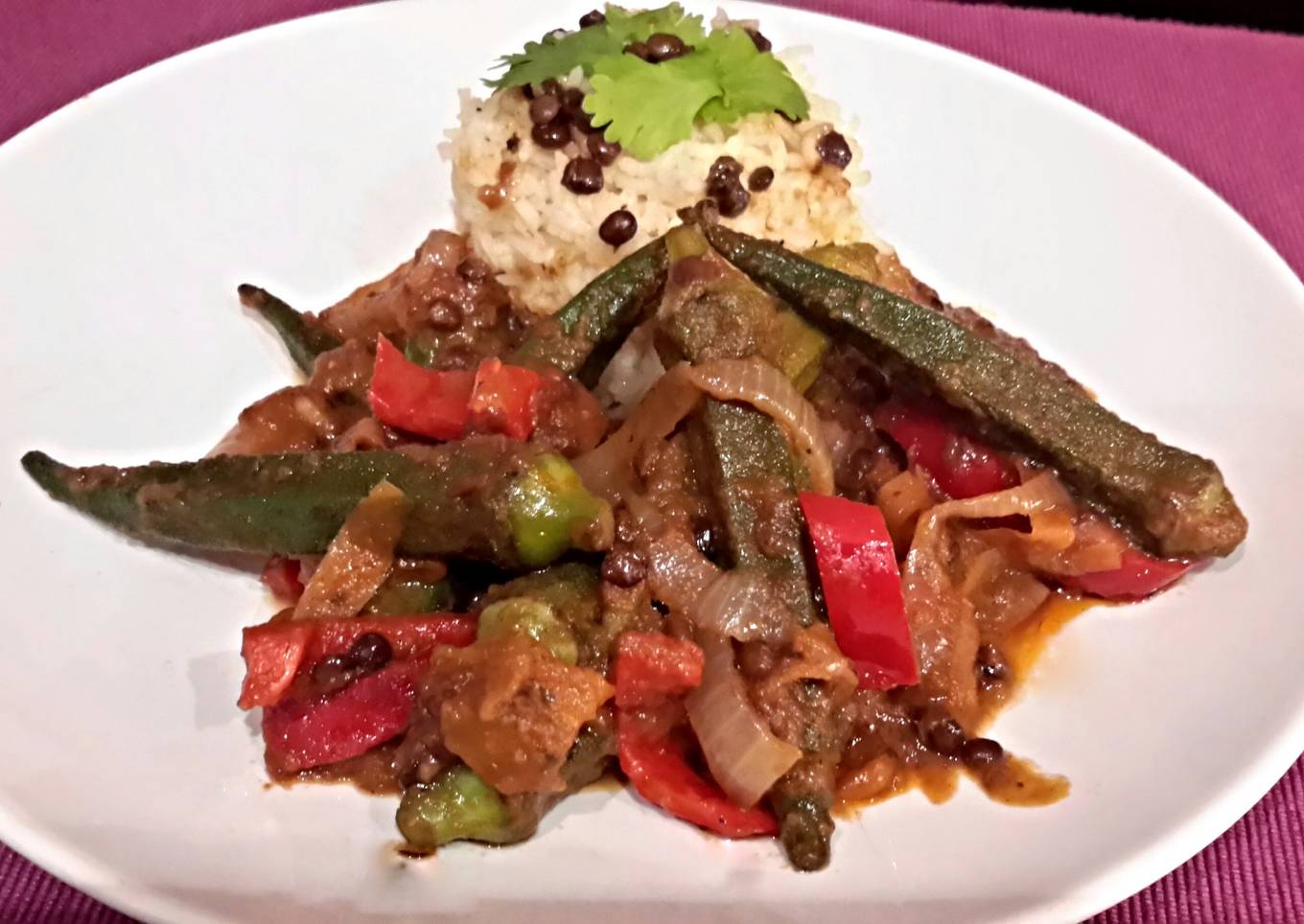 Sig's Okra and Lentil Stew