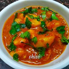 A picture of Raw banana sabzi.
