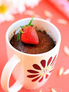 A picture of Instant chocolate cake in a mug :).