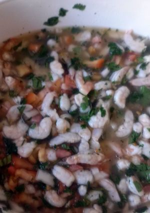 A picture of shrimp ceviche.