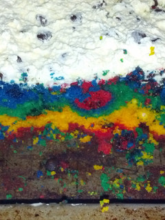 A picture of rainbow cake.