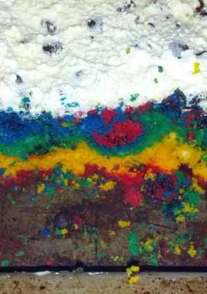 A picture of rainbow cake.
