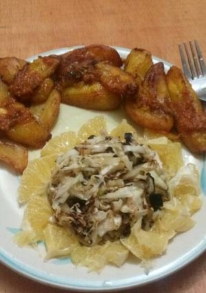 A picture of Fried plantain with.