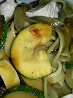 A picture of Sig's Pasta Salad with Courgettes and Goats Cheese.