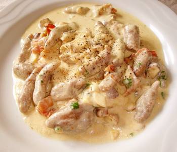 Easy Recipe Cheese and Nuts Cream Sauce Pasta Very Delicious