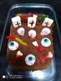 Bizcocho de chocolate cementerio terrorífico de Halloween 😖