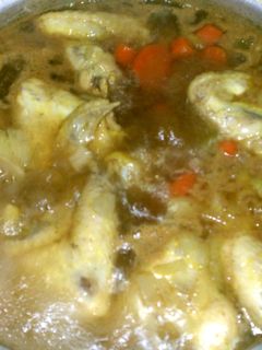 A picture of Patty's Home Made Chicken & Dumplings.