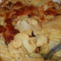 A picture of Cheesy Hasselback Potato Gratin.