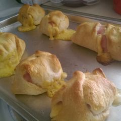 Ham and cheese crescent rolls A picture of Ham and cheese crescent rolls.
