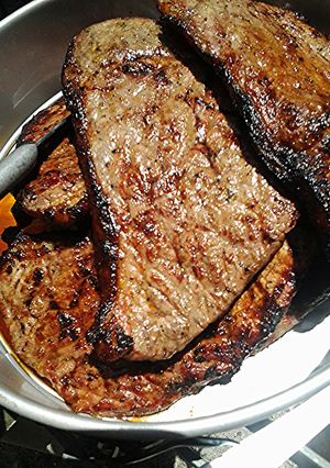 A picture of Memorial Day Rump roast on the grill.