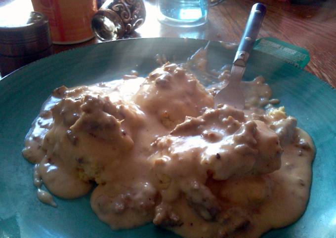 Biscuits All Covered In Gravy