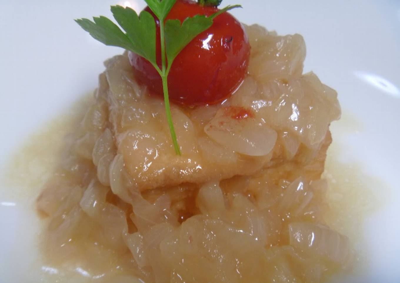 Macrobiotic Atsuage with Thick Sweet Onion Ankake Sauce