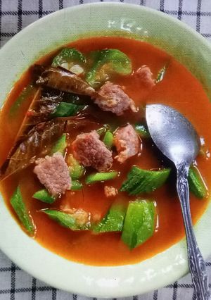 Foto resep Sayur gambas daging sapi tumis terasi