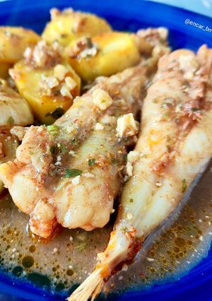 A picture of Baked Monkfish with Walnuts.