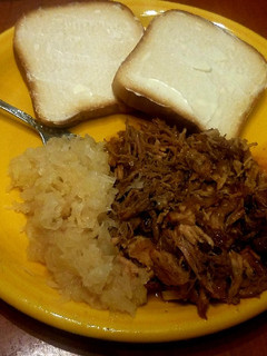 A picture of Roast Pork with Apple Sauerkraut.