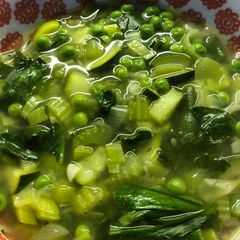 A picture of Green soup for Spring - vegan.
