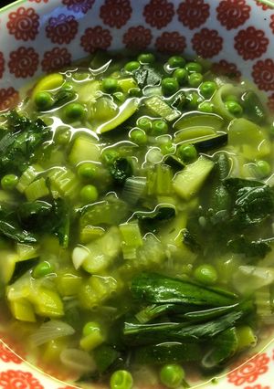 A picture of Green soup for Spring - vegan.