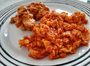 Una foto de Arroz Anaranjado con Elote