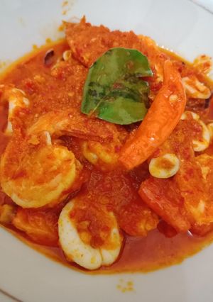 Foto resep Udang Cumi Balado Asam Manis Pedass