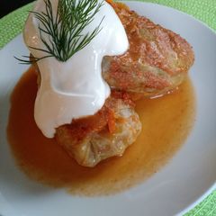 A picture of Голубцы - Vegetarian Cabbage Rolls.