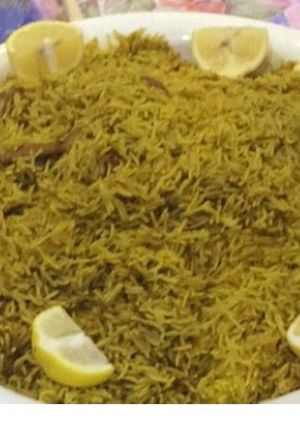 صورة لوصفة الكبسة الخضراء😉