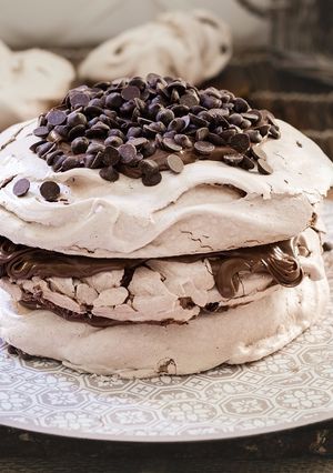 Una foto de Pavlova de Nutella
