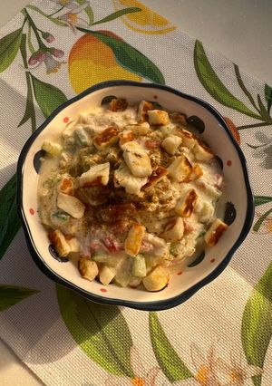 صورة لوصفة سلطة البيض المسلوق باللبن 🥚🥣