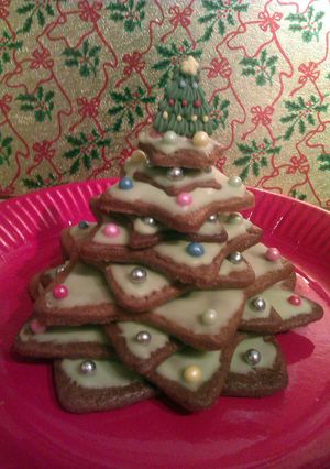 A picture of Vickys Christmas Tree Stack Cookies, Centrepiece Idea.
