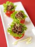 Easy and Elegant Bite-Sized Yakiniku Tomato Cups