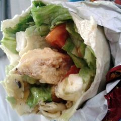 A picture of Grilled chicken burrito.