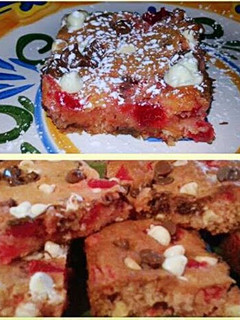 A picture of Cherry Chip Cookie bars.