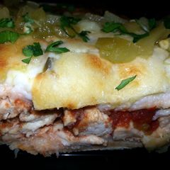 A picture of Chipotle Chicken Enchilada Pie.