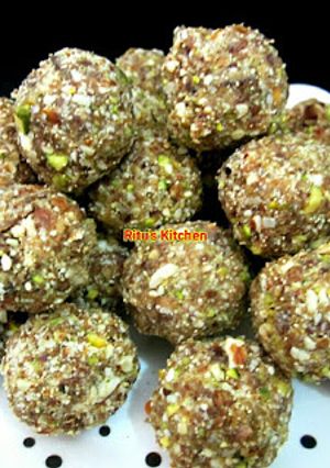 A picture of Dates Laddu Recipe #winterdishes.