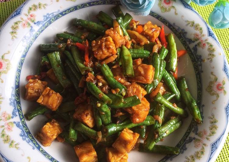Cara memasak Tumis Kacang Panjang Tempe Pedas Anti Gagal