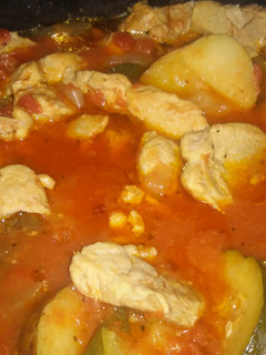 A picture of Crock pot Pork chop stew.