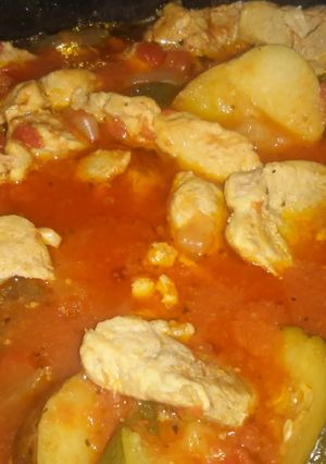 A picture of Crock pot Pork chop stew.