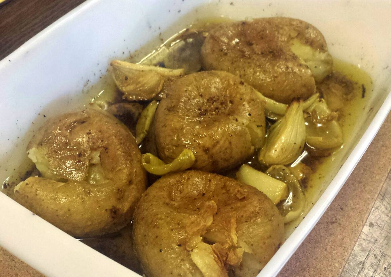 Squashed Potatoes in Olive Oil