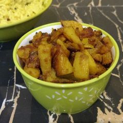 A picture of Roasted Potato Poriyal.