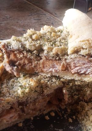 A picture of Rustic Chicken & Mushroom crumbly pie.
