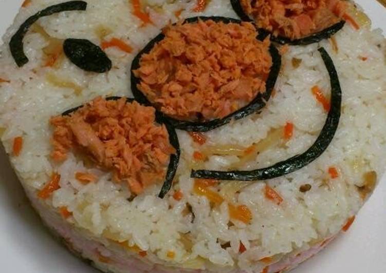 Simple Way to Make Favorite Chirashi Sushi Caracter Cake