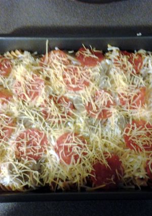 A picture of Pepperoni Pizza Casserole.