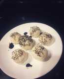 Balls de arroz especiales rellenas con crema de garbanzos