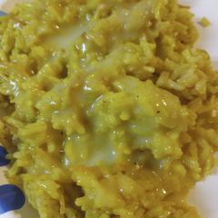 A picture of Curried Rice and Vermicelli with Gravy.