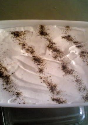 A picture of coffee creamy cake.