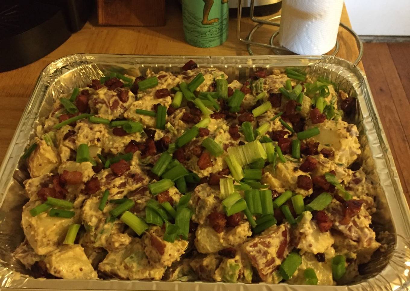 Red potato salad with pancetta