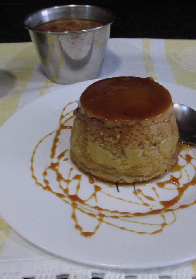 Una foto de Flan con queso requesón